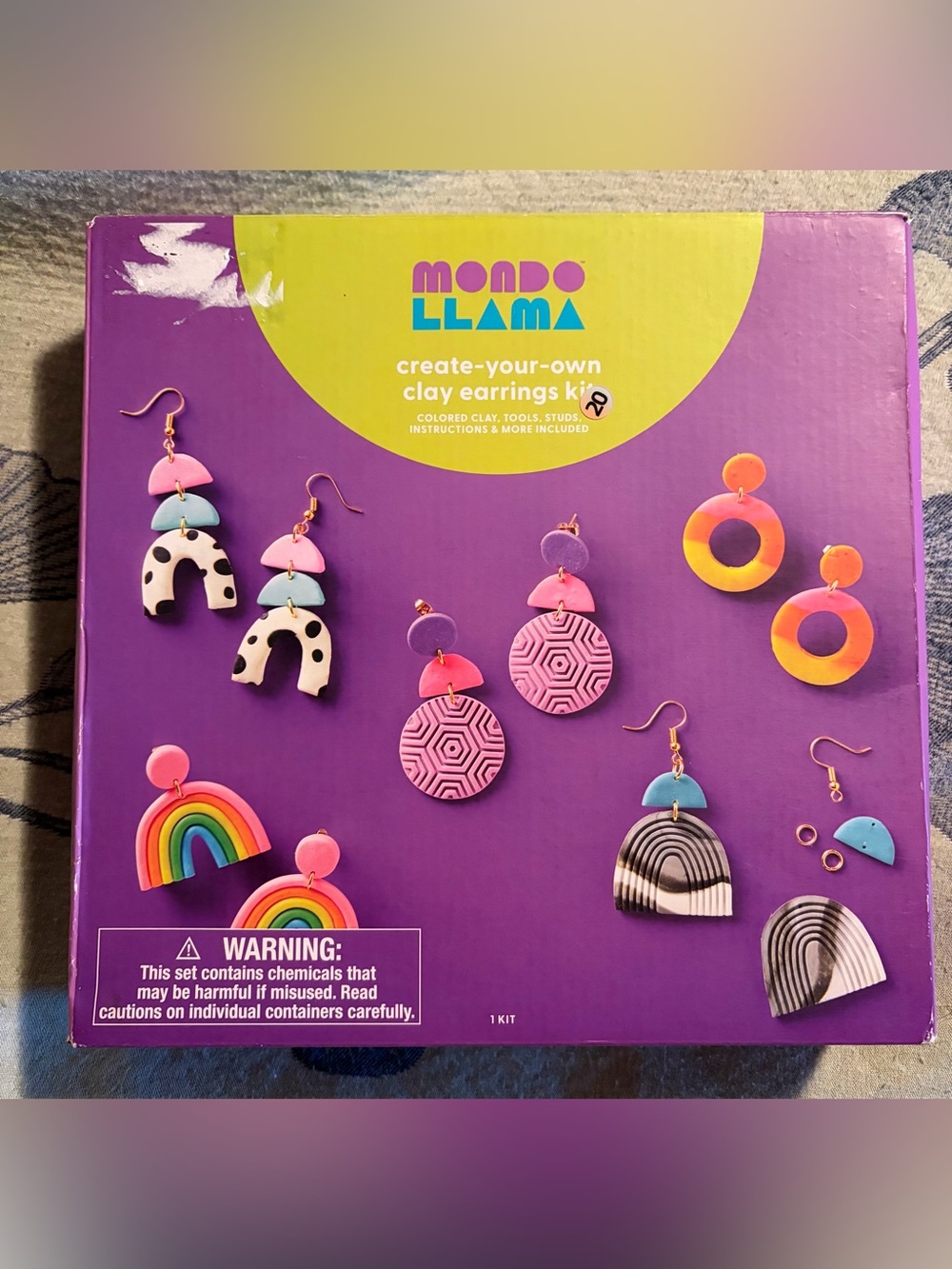 Mondo Llama Create Your Own Clay Earrings Craft Kit DIY Jewelry
